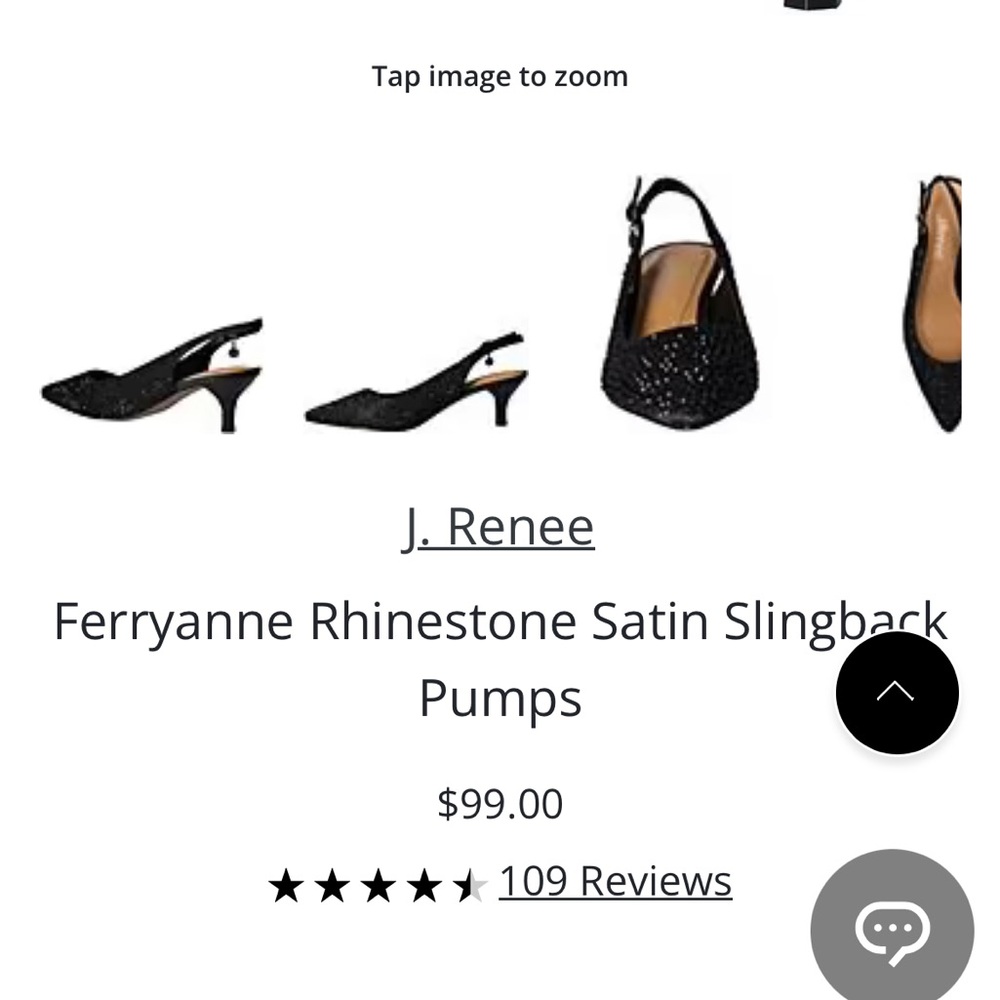 J.Renee, Ferryanne rhinestone satin sling back pumps        2” inch heel size 8M